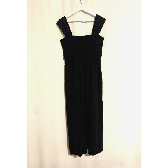 Club Monaco Dress Large Black Long Maxi Aline New Cotton - Picture 1 of 9